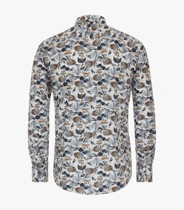 Camasa bumbac barbati  VENTI ModernFit print floral albastru/maro [2]
