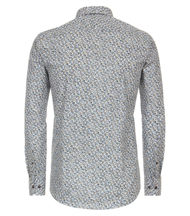 Camasa bumbac barbati CASA MODA ModernFit turcoaz print floral acuarela [2]