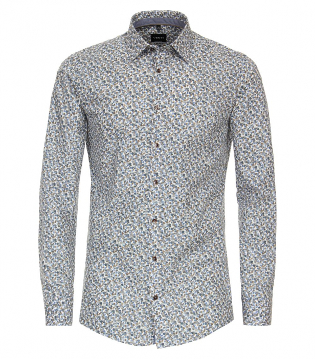 Camasa bumbac barbati CASA MODA ModernFit turcoaz print floral acuarela [1]
