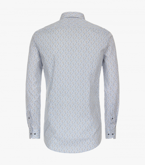 Camasa bumbac barbati VENTI BodyFit print bleu/bej [2]