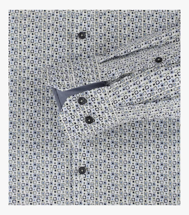 Camasa bumbac barbati CASA MODA ModernFit bleu patratele [4]