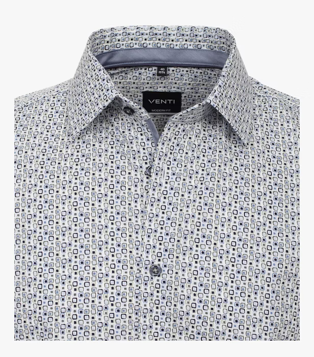 Camasa bumbac barbati CASA MODA ModernFit bleu patratele [3]