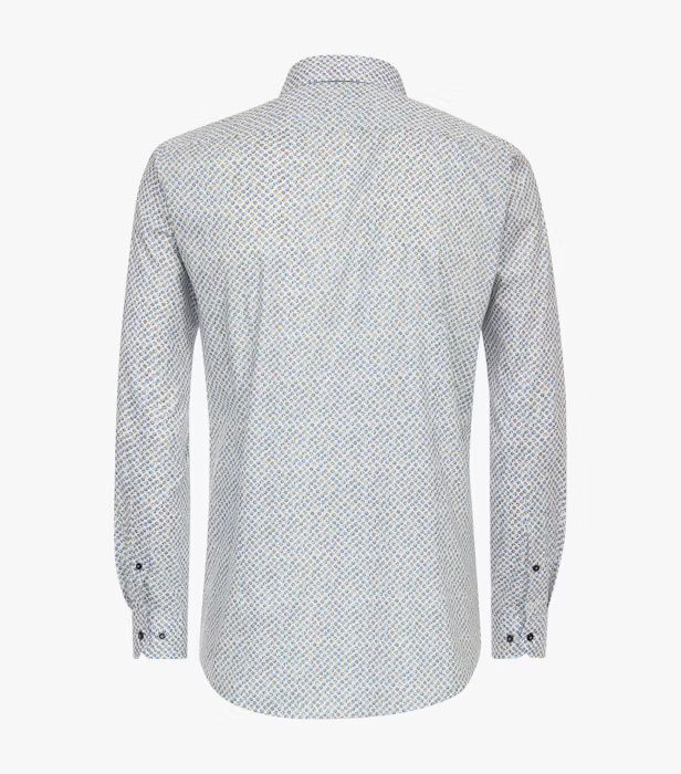 Camasa bumbac barbati VENTI BodyFit bleu ceerculete [2]