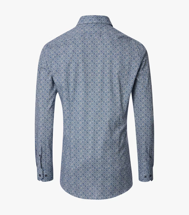 Camasa bumbac barbati VENTI BodyFit albastru print floral [2]