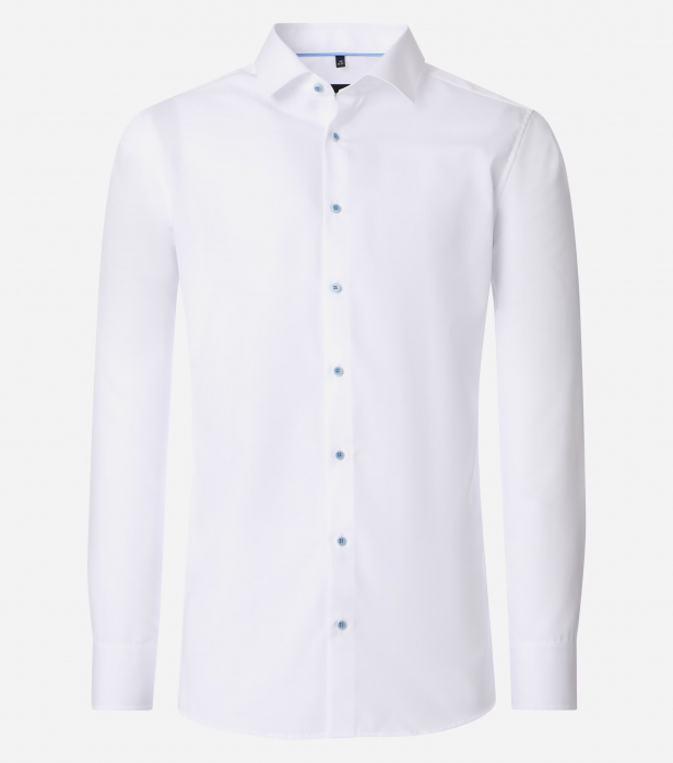 Camasa bumbac barbati VENTI ModernFit alb nasturi bleu [1]