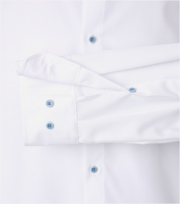 Camasa bumbac barbati VENTI ModernFit alb nasturi bleu [4]