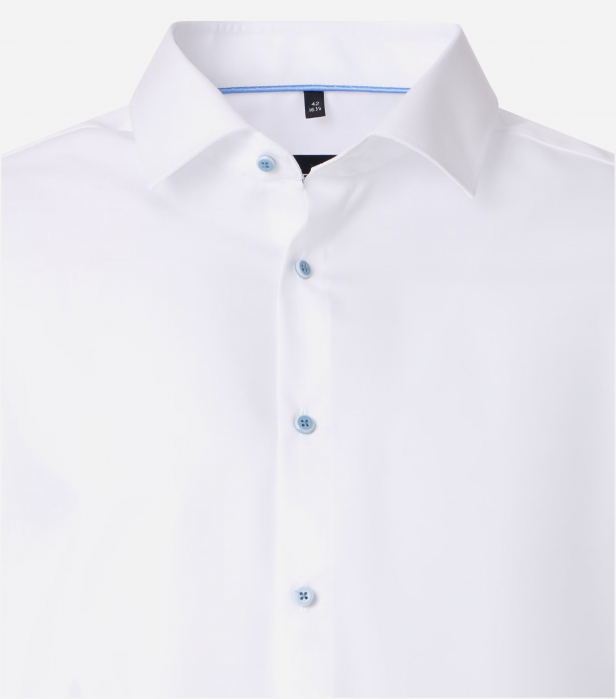 Camasa bumbac barbati VENTI ModernFit alb nasturi bleu [3]