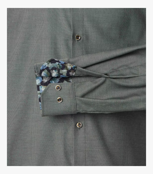 Camasa bumbac barbati VENTI ModernFit verde inchis [4]