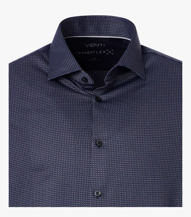 Camasa jereseu barbati VENTI BodyFit bleumarin patratele [3]