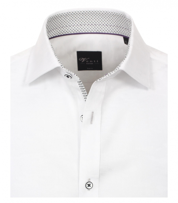 Camasa bumbac barbati VENTI Modern Fit uni alba [3]