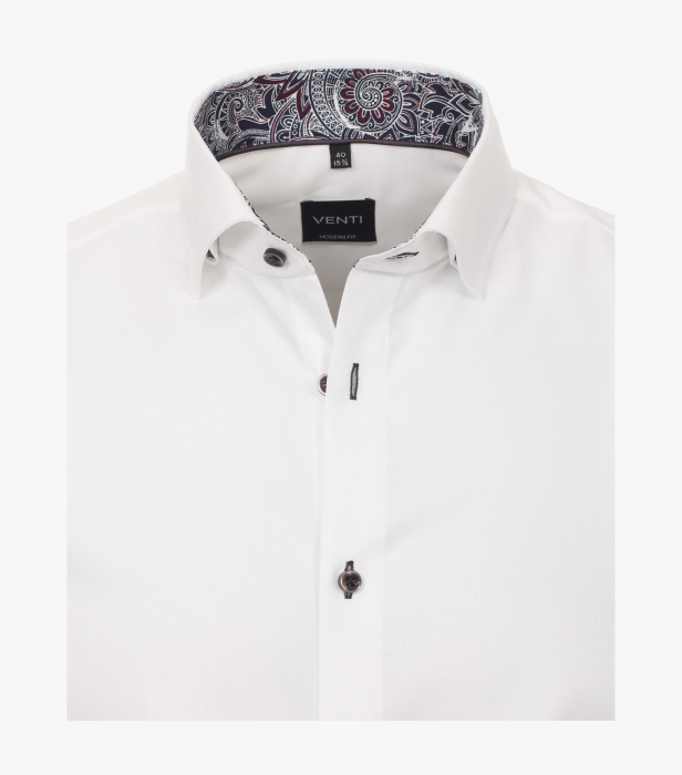 Camasa bumbac barbati VENTI Modern Fit uni alba [3]