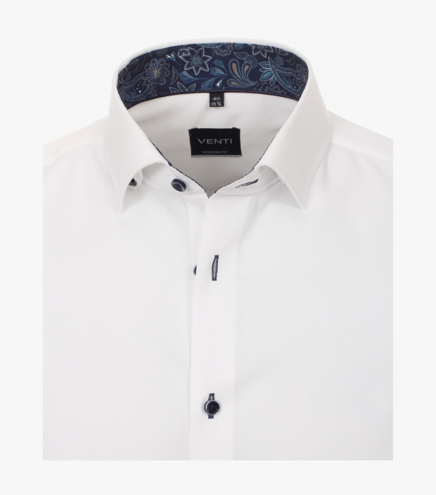 Camasa bumbac barbati VENTI Modern Fit uni alba [3]