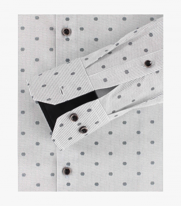 Camasa bumbac barbati VENTI ModernFit alba print cerculete gri [4]