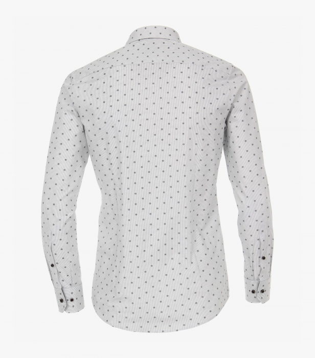 Camasa bumbac barbati VENTI ModernFit alba print cerculete gri [2]