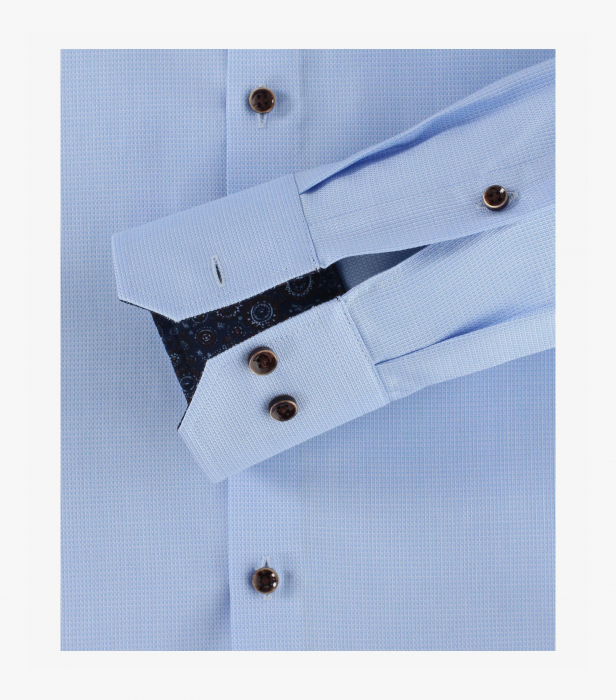 Camasa bumbac barbati VENTI Modern Fit uni bleu [4]