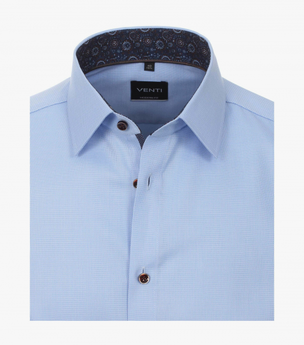 Camasa bumbac barbati VENTI Modern Fit uni bleu [3]