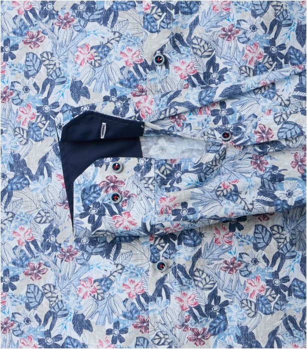 Camasa bumbac barbati VENTI ModernFit albastru print floral [4]