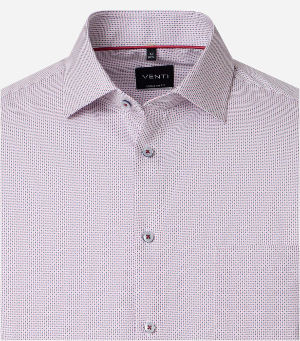 Camasa bumbac barbati  VENTI ModernFit roz rombulete [3]