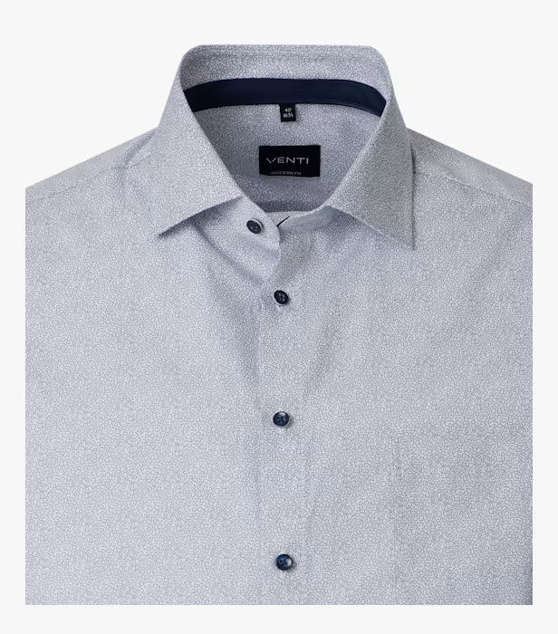 Camasa bumbac NON IRON barbati VENTI ModernFit albastru print floral [3]