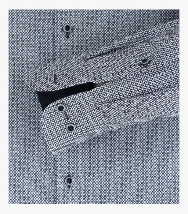 Camasa bumbac barbati CASA MODA ComfortFit print cerculete bleumarin [4]