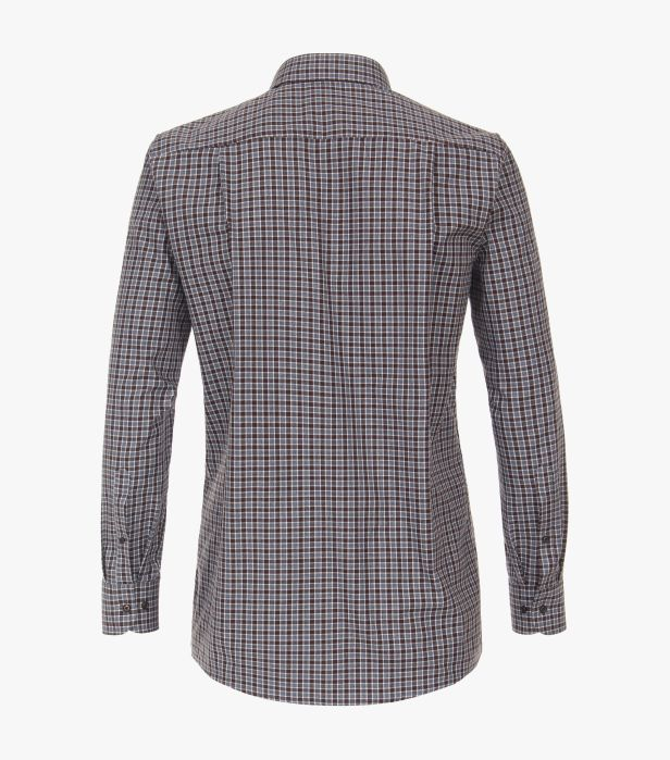 Camasa bumbac barbati CASA MODA ComfortFit patratele albastru/maro [2]
