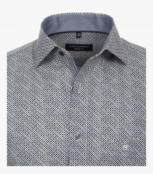 Camasa bumbac barbati  CASA MODA ModernFit verde rombulete [3]