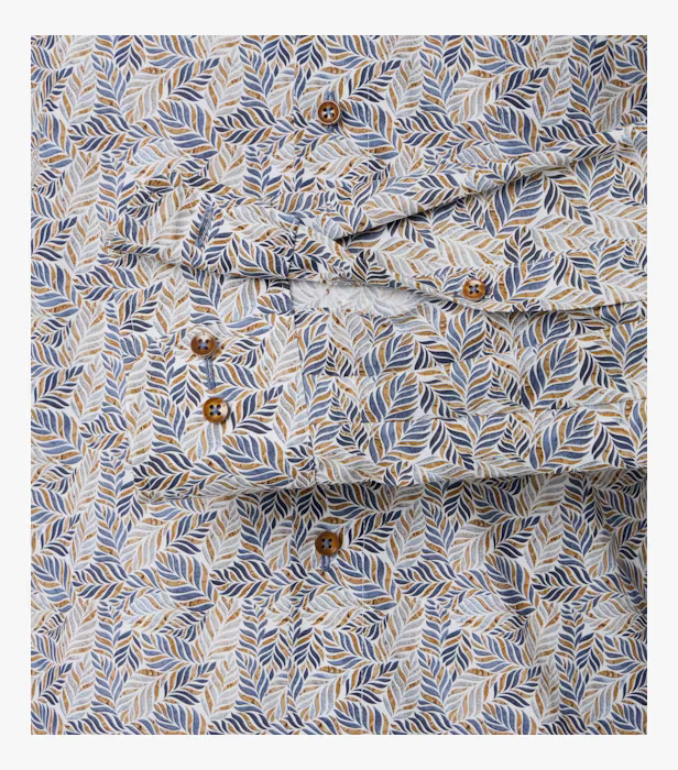 Camasa bumbac barbati CASA MODA ComfortFit albastru/bej print floral [4]