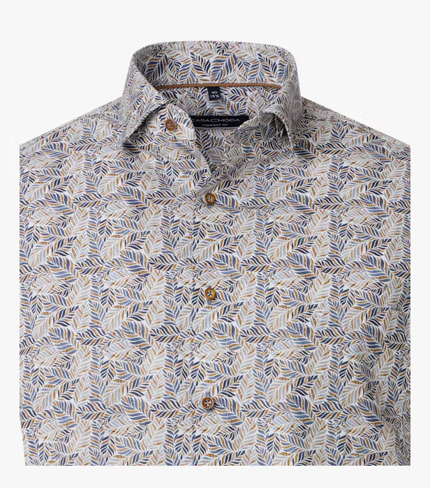 Camasa bumbac barbati CASA MODA ComfortFit albastru/bej print floral [3]