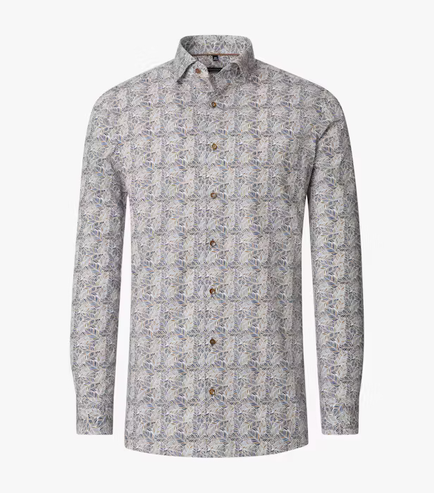 Camasa bumbac barbati CASA MODA ComfortFit albastru/bej print floral [1]