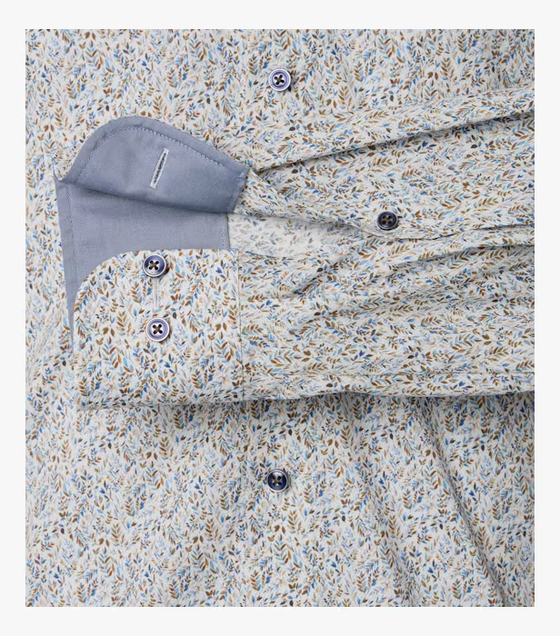 Camasa bumbac barbati CASA MODA ModernFit albastru/bej print floral [4]