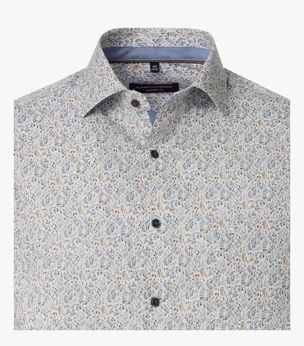 Camasa bumbac barbati CASA MODA ModernFit albastru/bej print floral [3]
