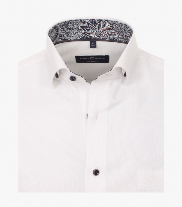 Camasa bumbac barbati CASA MODA Modern Fit uni alba [3]