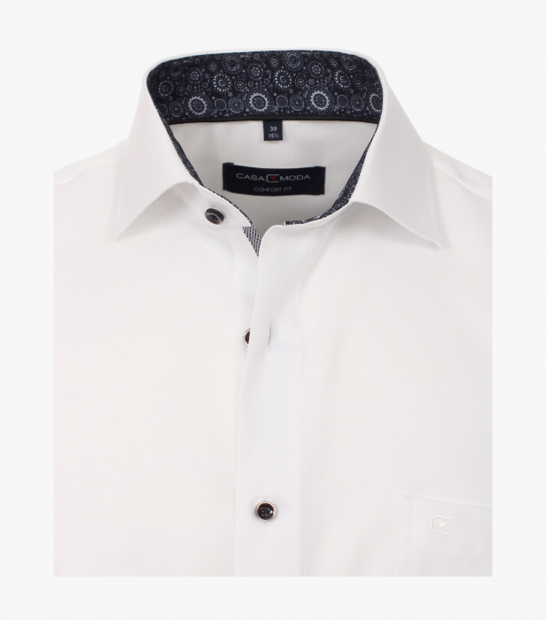 Camasa bumbac barbati CASA MODA Comfort Fit uni alba [3]
