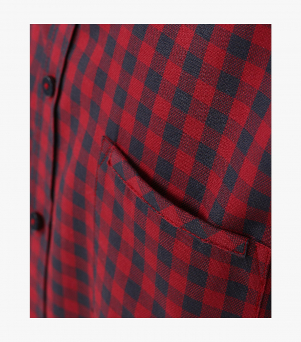 Camasa maneca lunga barbati CASA MODA Casual Fit visiniu carouri [5]