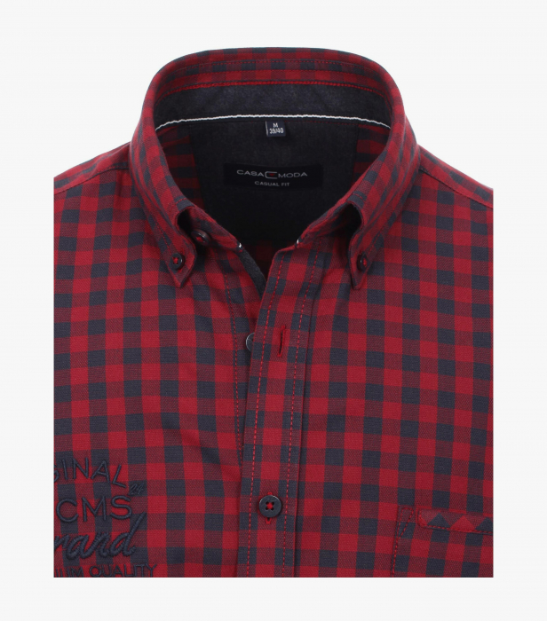 Camasa maneca lunga barbati CASA MODA Casual Fit visiniu carouri [4]
