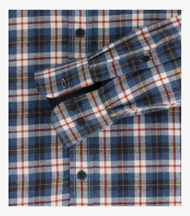 Camasa flanel bumbac barbati CASA MODA CasualFit carouri bleumarin [4]