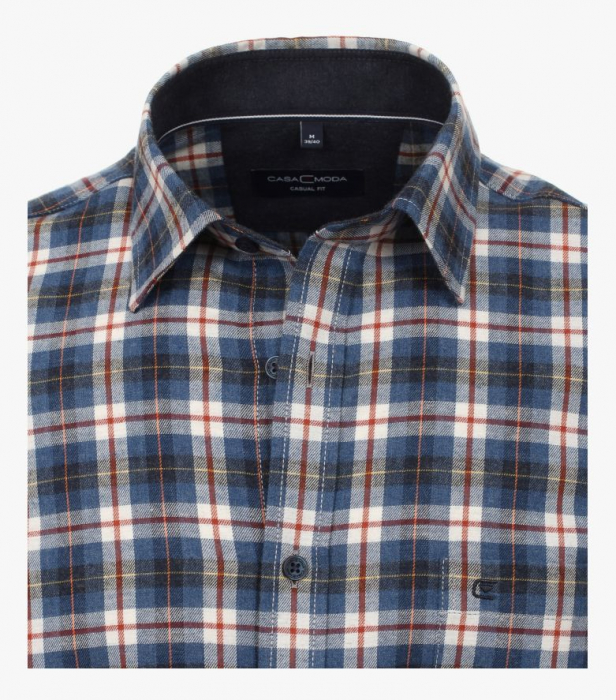 Camasa flanel bumbac barbati CASA MODA CasualFit carouri bleumarin [3]