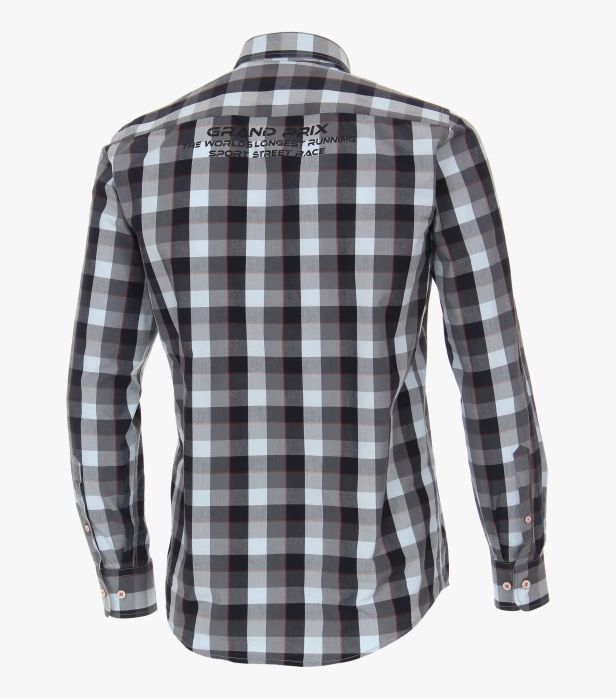 Camasa bumbac barbati CASA MODA Racing antracit carouri [3]