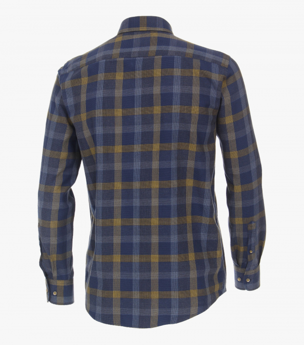 Camasa bumbac barbati CASA MODA CasualFit carouri albastru/galben [2]