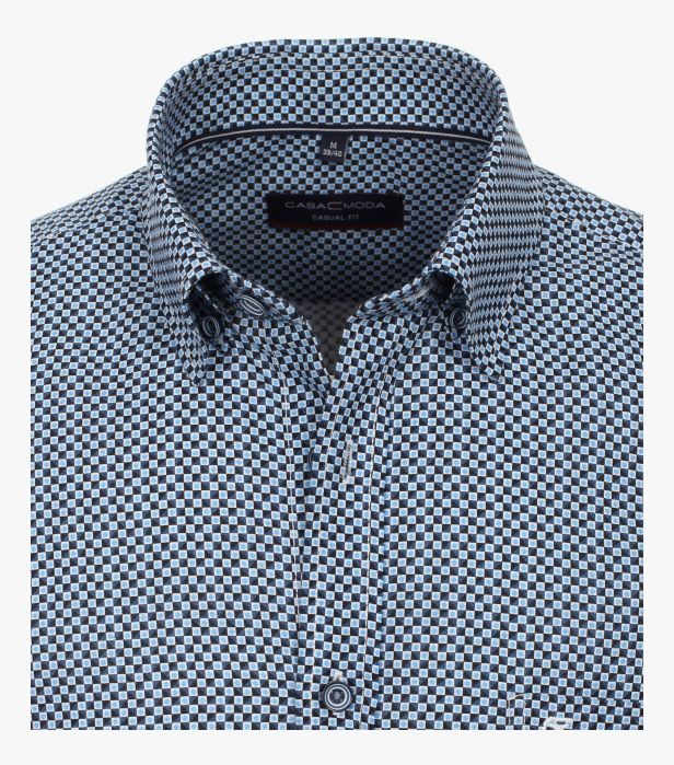 Camasa bumbac barbati CASA MODA CasualFit albastru patratele [2]