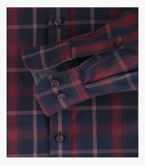 Camasa bumbac barbati CASA MODA CasualFit carouri bleumarin/rosu [4]