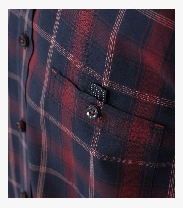 Camasa bumbac barbati CASA MODA CasualFit carouri bleumarin/rosu [5]