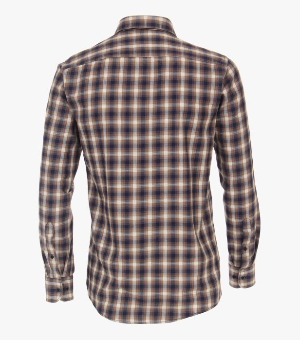 Camasa bumbac barbati CASA MODA CasualFit carouri maro [4]
