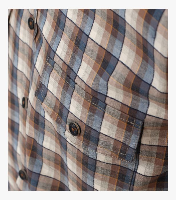 Camasa flanel bumbac barbati CASA MODA patratele bej/albastru [5]