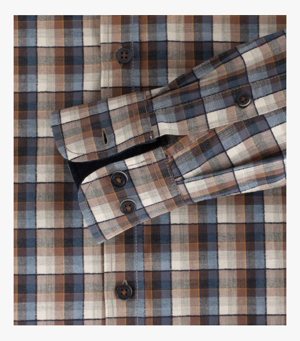 Camasa flanel bumbac barbati CASA MODA patratele bej/albastru [4]