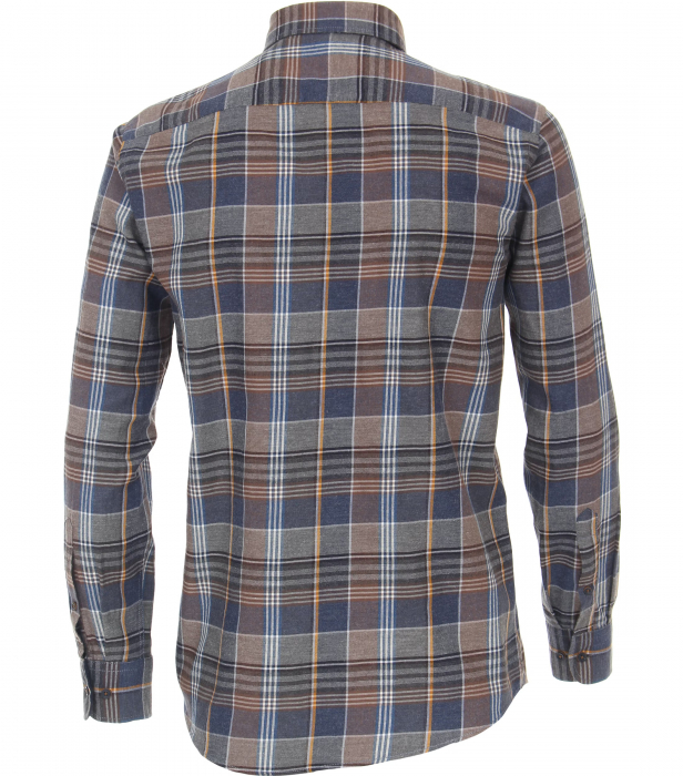 Camasa bumbac barbati CASA MODA CasualFit carouri maro/albastru [3]