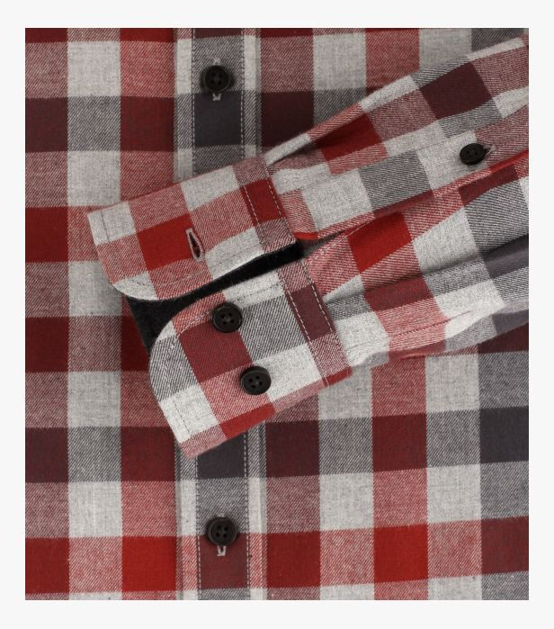 Camasa flanel bumbac barbati CASA MODA carouri rosu [4]