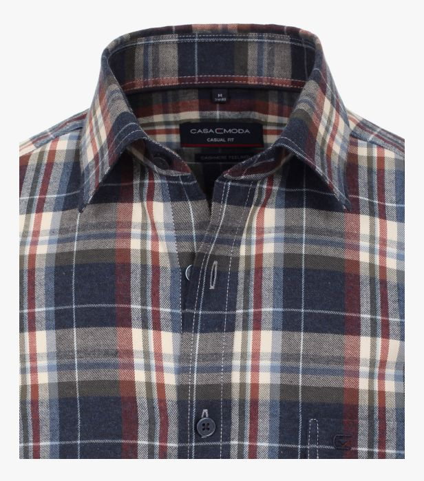 Camasa flanel bumbac barbati CASA MODA carouri albastru/rosu [2]