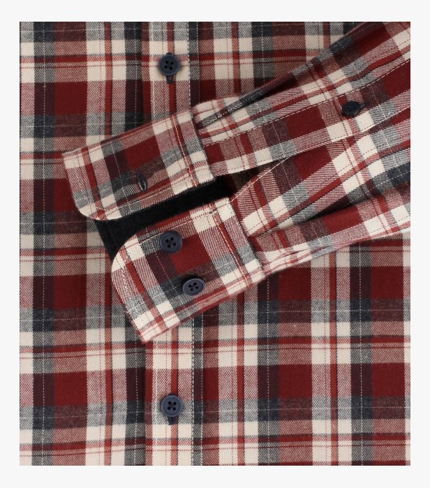 Camasa flanel bumbac barbati CASA MODA carouri rosu [4]