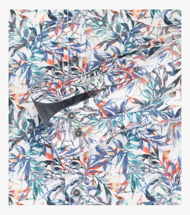 Camasa bumbac barbati CASA MODA CasualFit print frunze multicolor [4]